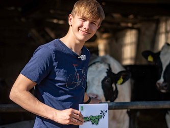 Sönke vom Biohof Kinkelbuhr war zum ersten Mal beim Milkfluencer-Treff