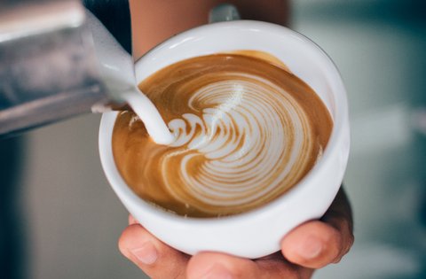 Kaffeetasse mit Latte Art